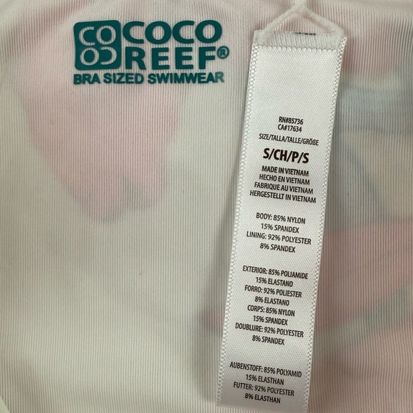 Coco Reef Bikini Bottom Womens Small Orange White Floral Side Tie Swim NWT - Picture 3 of 9